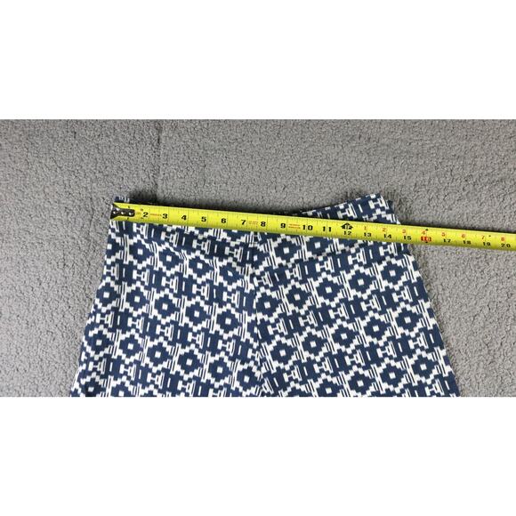 Bryn Walker Pants S Wide Leg Linen Aztec Print Blue White Italian Fabric USA - Picture 7 of 9